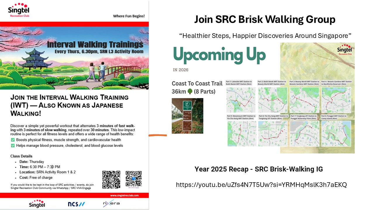 SRC Brisk Walking Group and Weekly IWT Training